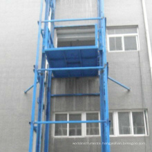 Warehouse goods lift platform hydraulic guide rail cargo electric lifter for sale
